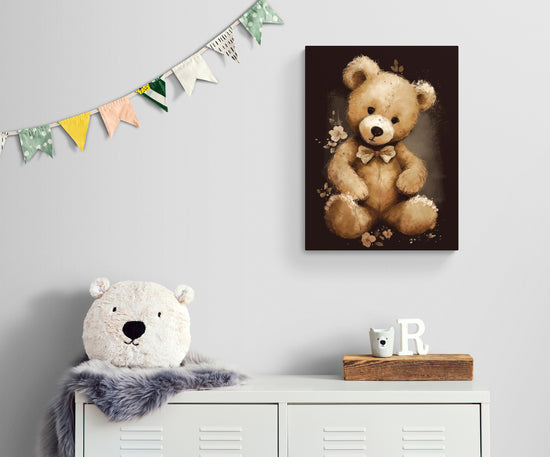 Douceur et tendresse avec notre tableau ours en peluche