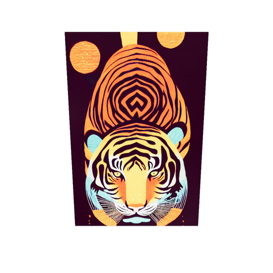 Tableau plexiglas tigre japonais, art moderne coloré