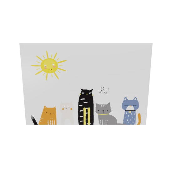 Tableau plexiglas chat bebe pour chambre, 5 chats surpris, coloré et tous différent