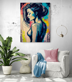 Tableau sensuel coloré moderne, reproduction sur toile