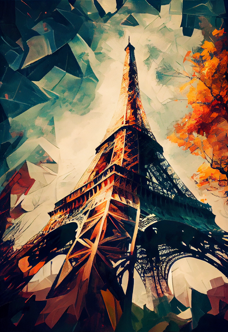 Tableau: La tour Eiffel tricolore
