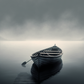 tableau deco zen, minimaliste, photo barque sur l'eau